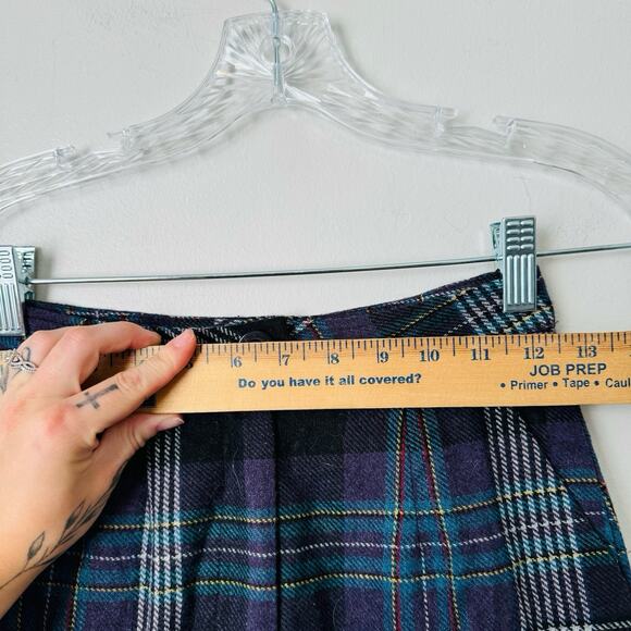 Unif Blue And Purple Plaid High Waisted Straight Leg Pants Women’s Size 23 - Picture 4 of 10